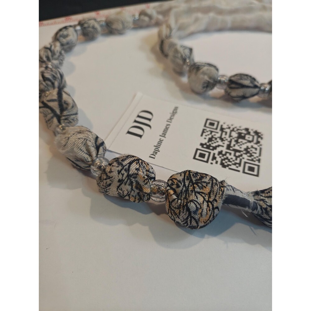 Handmade Fabric Cooling Necklace with DIY Charm Loop